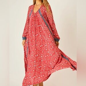 Natalie Martin Fiore Maxi Dress, size S, Pinwheel Red, Brand New